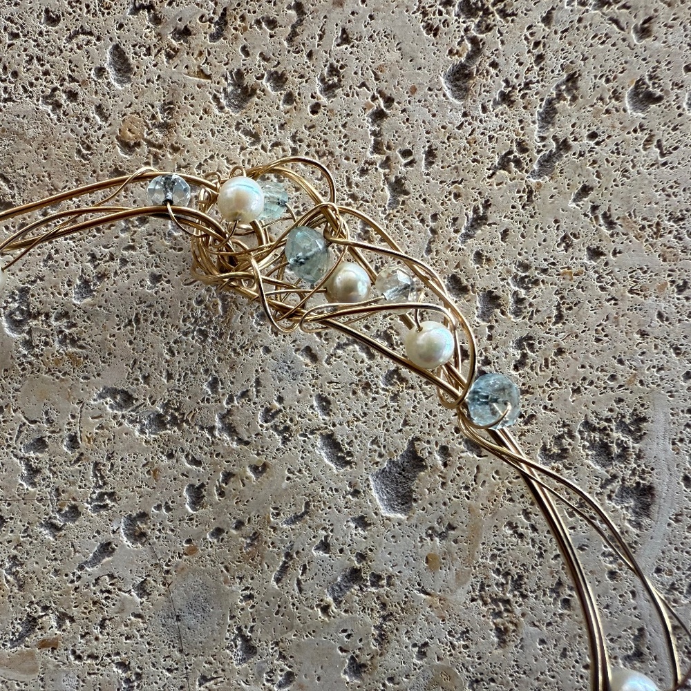 Kazuko Oshima Necklace with Fresh Water Pearls & Semi-Precious Stones - Picture 5 of 5